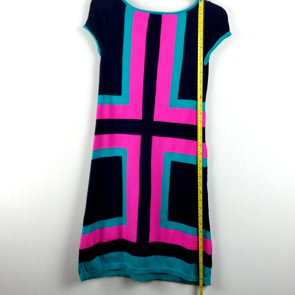 Lilly Pulitzer Isabella Sweater Dress Size XS Colorblock Pink Navy Knee Length - Picture 6 of 10